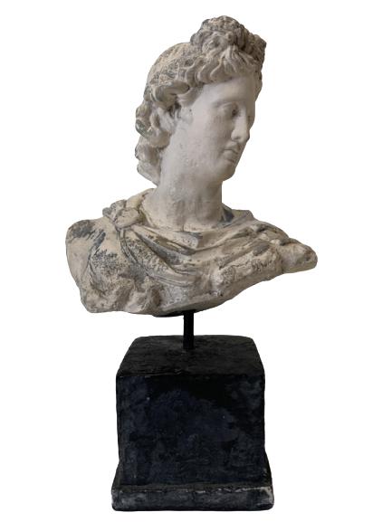 APOLLO GREEK RELIC STYLE BUST SCULPTURE /STAND 15" (1 of 6)