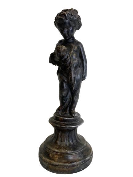 VINTAGE STATUE OF CHILD ON PEDESTAL 16" (1 of 4)