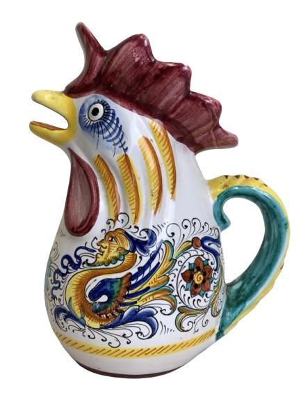 VTG SAMBUCO DERUTA  CERAMIC ROOSTER PITCHER 10" (1 of 6)