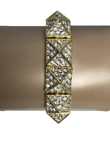 GOLD & RHINESTONE ELASTIC BRACELET NWT $65 (1 of 5)