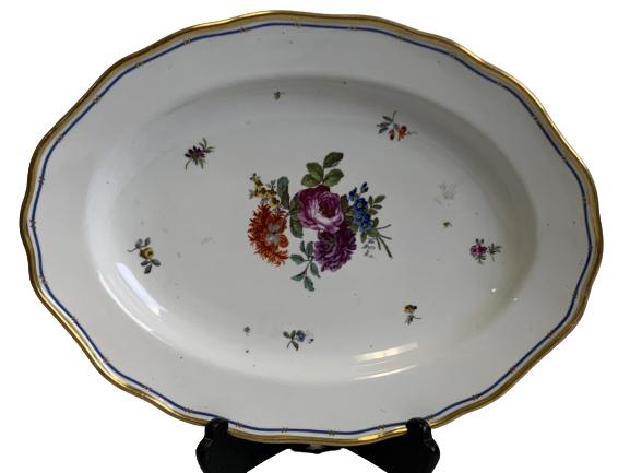 ANTIQUE  SERVING DISH W/ COPPER EDGE 15.5" (1 of 8)