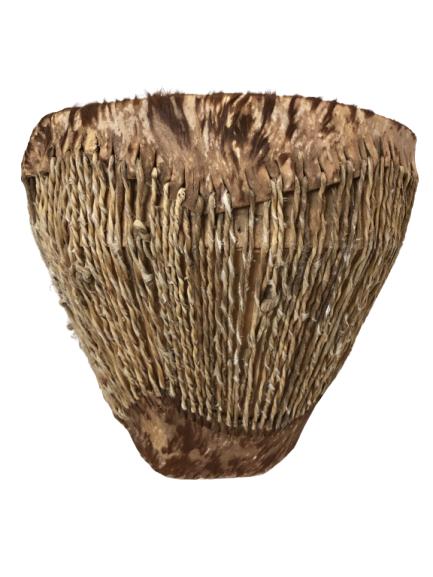 PRIMITIVE FUR HIDE COVERED DRUM MADE W CATGUT 15" (1 of 6)