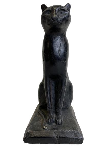 VINTAGE CERAMIC BLACK CAT SCULPTURE (1 of 6)