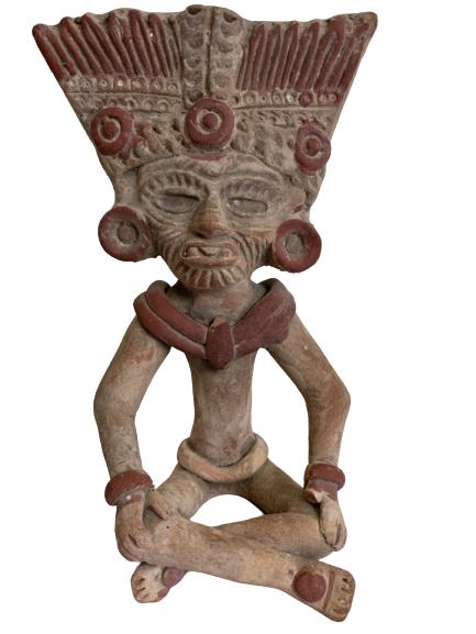 TEOTHIUACAN CLAY DECORATIVE ARTIFACT FIGURE 7" (1 of 6)