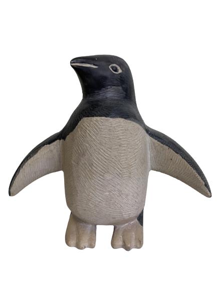 CARVED SOAPSTONE PENGUIN SCULPTURE 6.5": CARVED SOAPSTONE PENGUIN SCULPTURE-6.5" X 8" X 4.5"-LABEL ON BOTTOM-VERY GOOD CONDITION