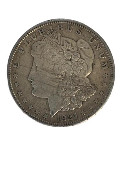 ANTIQUE 1921 MORGAN SILVER DOLLAR: ANTIQUE 1921 MORGAN SILVER DOLLAR