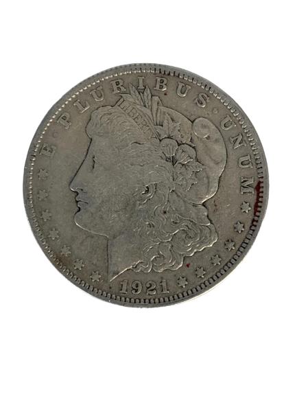 ANTIQUE 1921 SILVER MORGAN DOLLAR: ANTIQUE 1921 SILVER PEACE DOLLAR