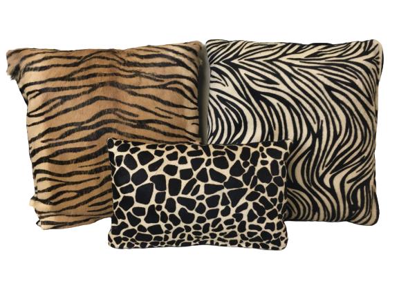 3 ANIMAL PRINT /  TAXIDERMY / HIDE THROW PILLOWS (1 of 8)