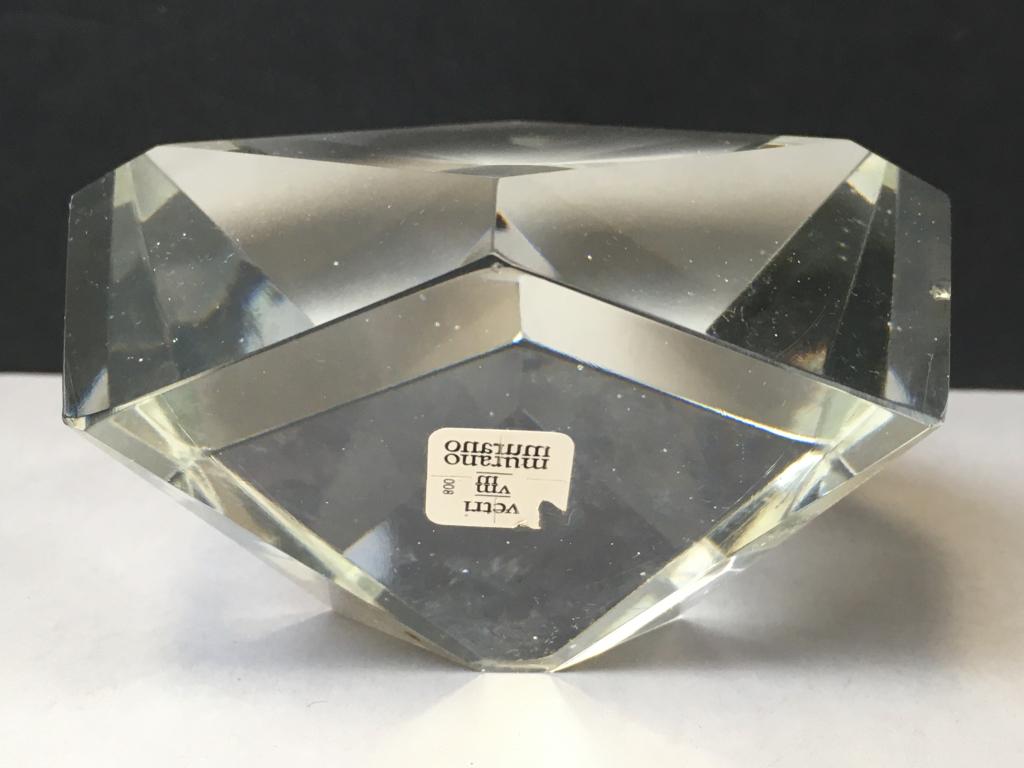VTG VETRI MURANO CLEAR GLASS MODERN SCULPTURE 5" (1 of 8)