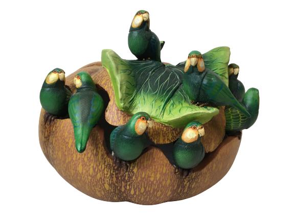 SERGIO BUSTAMANTE  PUMPKIN / BIRD SCULPTURE 16" (1 of 8)