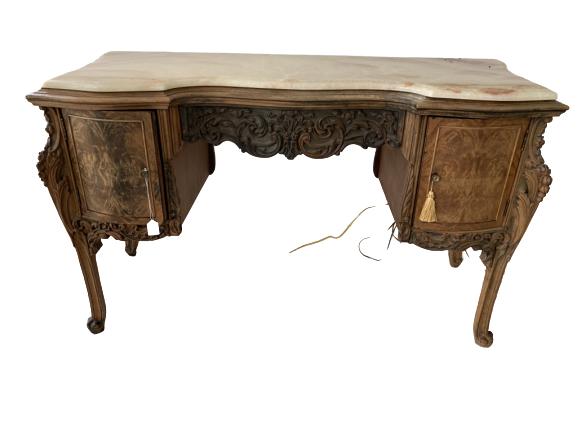 Antique Marble Top French Carved Wood Vanity Desk Sep 14 2020 Dejavu Estate Sales Auctions In Fl