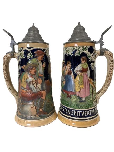 2 VINTAGE ERZEUGNIS GERMAN BEER STEIN MUSIC BOXES (1 of 10)