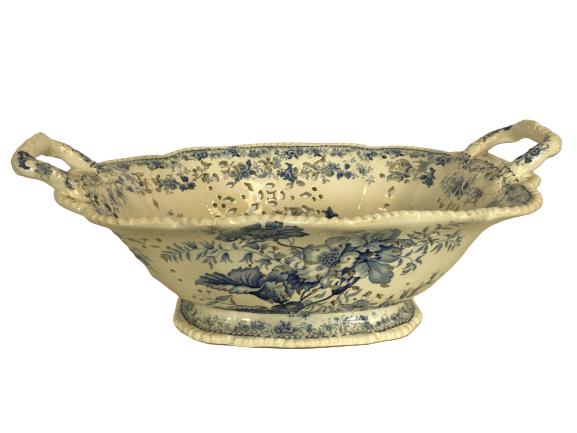 VTG IMPERIAL FLOWERS CERAMIC HANDLED BASKET 12" (1 of 6)