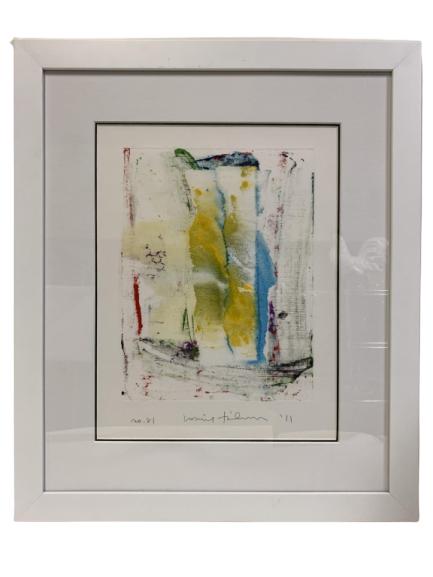 SIGNED MULTICOLOR ABSTRACT FRAMED ART 22" x 18" (1 of 6)