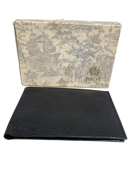 VTG PIAGET BLACK LEATHER BI-FOLD WALLET/BILLFOLD: VTG PIAGET BLACK LEATHER BI-FOLD WALLET/BILLFOLD