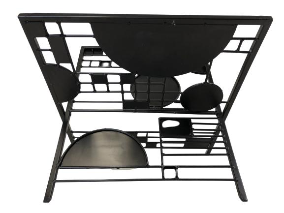 MIDMOD FOLDING BLACK METAL MAGAZINE RACK (1 of 7)