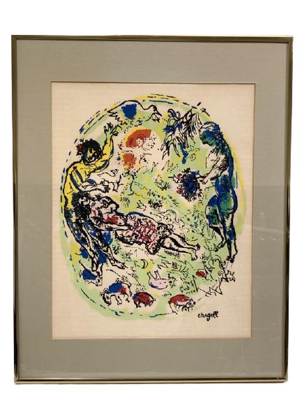 BEAUTIFUL MARC CHAGALL FRAMED LITHOGRAPH PRINT 20" (1 of 6)