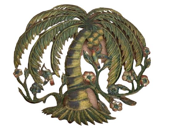 VINTAGE PALM TREE METAL WALL ART SCULPTURE 36" (1 of 2)