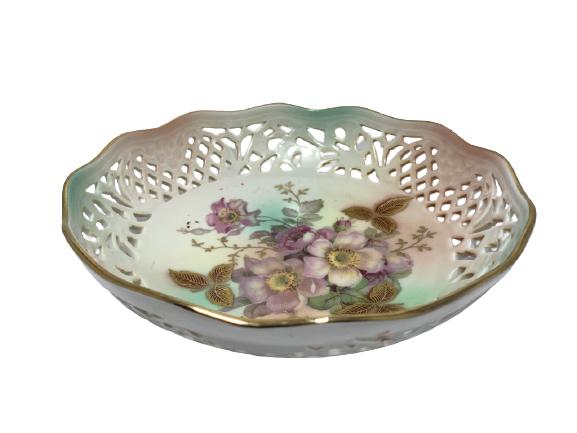 VTG SCHUMANN ARZBERG FLOWER DESIGN CANDY DISH 7.5" (1 of 7)