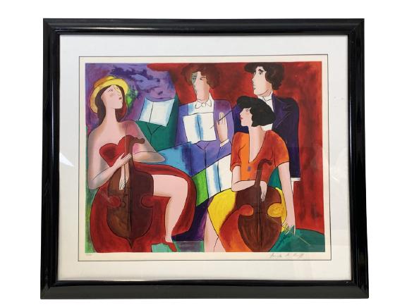 LINDA LA KINFF COLORFUL FRAMED PRINT 37" (1 of 10)