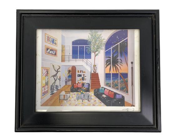 FRANCOIS "FANCH"  LEDAN SIGNED PRINT FRAMED 13" (1 of 3)