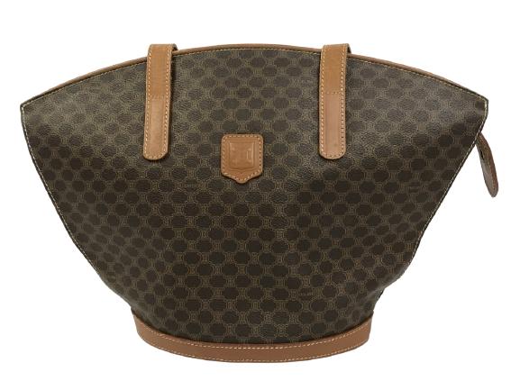 CELINE BROWN CANVAS SHOULDER TOTE BAG (1 of 7)