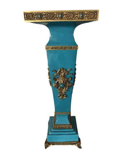 FRENCH REVIVAL BLUE PEDESTAL FOR URN 40" (1 of 4)