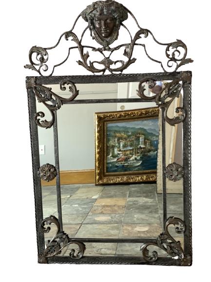 BRONZE GREEK GODESS GOTHIC MIRROR 54": BRONZE GREEK GODESS GOTHIC MIRROR 54" X 33.5" -VERY GOOD CONDITION