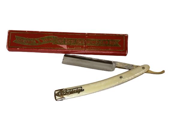 VTG DUBL DUCK GOLDEDGE BARBER STRAIGHT RAZOR (1 of 8)