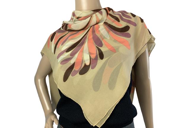 VINTAGE HANAE MORI SILK SCARF 35" x 35" (1 of 3)