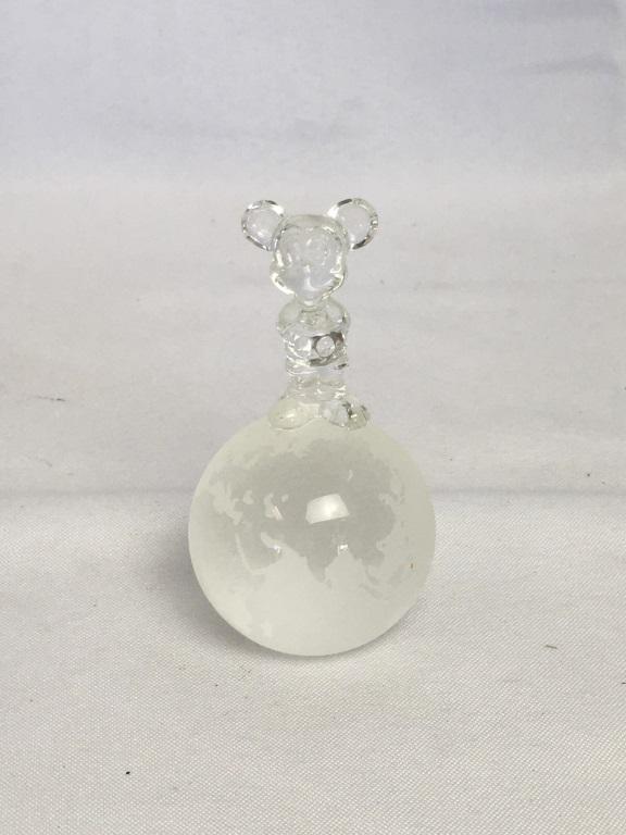 VTG MICKEY MOUSE FROSTED GLASS PAPERWEIGHT 3.5" (1 of 5)