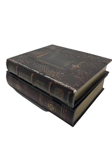 2 DECORATIVE BOOK SHAPED KEEPSAKE BOXES 9.5" (1 of 4)