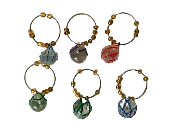 6 VINTAGE WINE GLASS CHARM JEWELRY: 6 VINTAGE WINE GLASS CHARM JEWELRY HOLIDAY PARTY/ GIFT