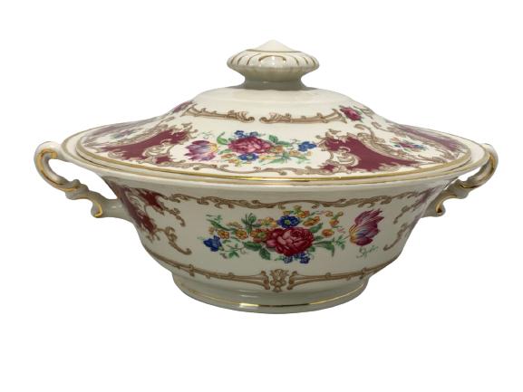 OLD IVORY CHINA SERVING DISH TUREEN 8.5" (1 of 9)