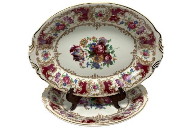 PAIR OF OLD IVORY OVAL SERVING DISHES 12" (1 of 8)