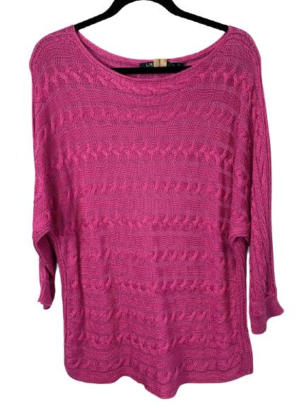 LAUREN RALPH LAUREN PINK KNIT SWEATER SIZE XL (1 of 3)