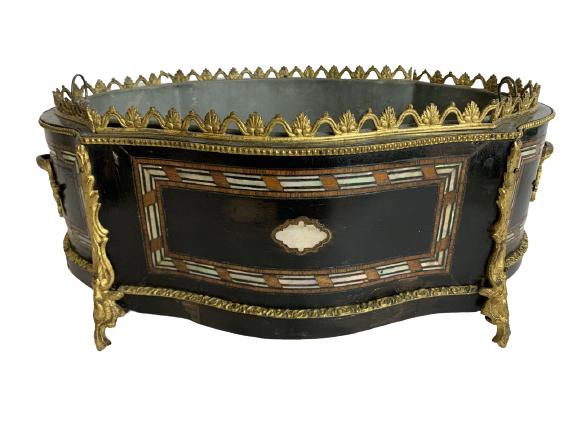 VINTAGE ORNATE PLANTER W/ MOTHER OF PEARL 14.5" (1 of 12)