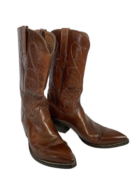LUCCHESE BROWN LEATHER MENS COWBOY BOOTS SIZE 9 (1 of 9)