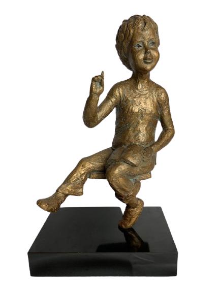 VTG GLICKMAN SIGNED BOY W/ BOOK BRONZE STATUE 14" (1 of 10)