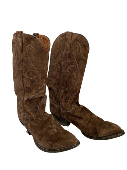 LUCCHESE BROWN SUEDE COWBOY BOOTS MENS SIZE 9.5 (1 of 7)