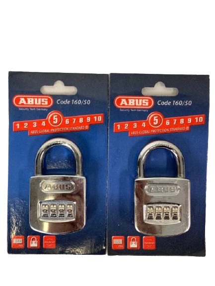 2 ABUS PAD LOCKS 160/50 CODE NEW IN BOX (1 of 5)