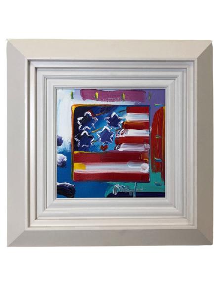 PETER MAX "FLAG WITH HEART" ORIGINAL PAINTING  19" (1 of 6)