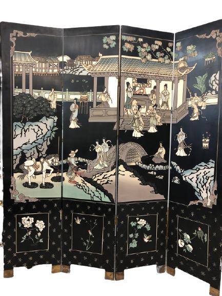 ASIAN INSPIRED 4 FOLD PRIVACY SCREEN ROOM DIVIDER (1 of 9)