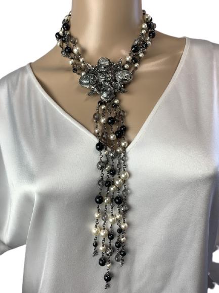 CHANEL 4 STRAND BEADED NECKLACE W/BOX (1 of 8)