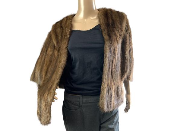 VINTAGE LOHMAN'S MINK SHRUG W/ COLLAR & POCKETS (1 of 3)