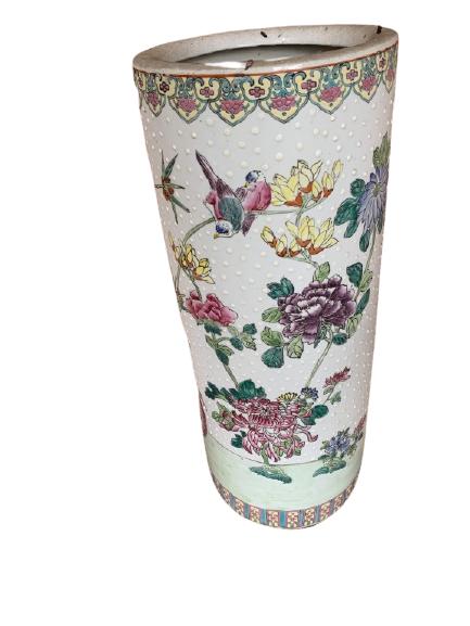 PRETTY HANDPAINTED UMBRELLA STAND 25"H (1 of 3)
