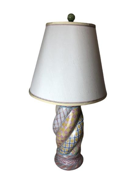 TALL MACKENZIE CHILDS CERAMIC TABLE LAMP 35" (1 of 11)