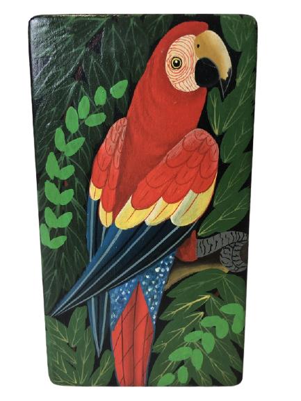 YVENS LEGER WOOD KEEPSAKE BOX W/ PAINTED PARROT 7" (1 of 7)