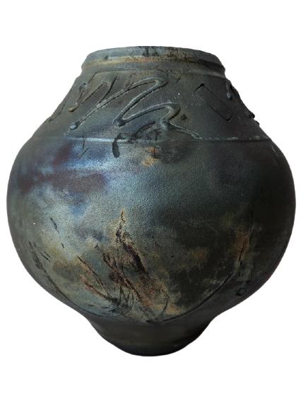 BRENT SKINNER RAKU STUDIO CERAMIC POTTERY VASE 8" (1 of 9)