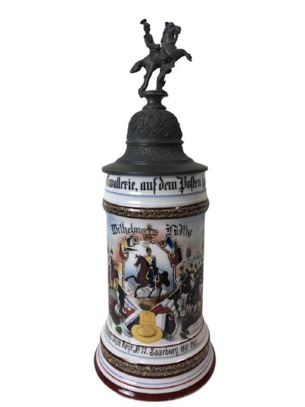 VINTAGE GERMAN BEER STEIN W/ PEWTER LID 14.5" (1 of 10)